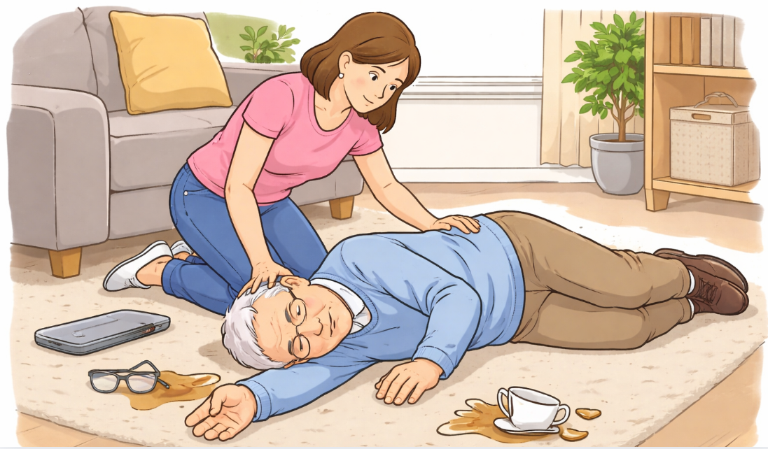 První pomoc: Co dělat když najdu seniora na zemi?