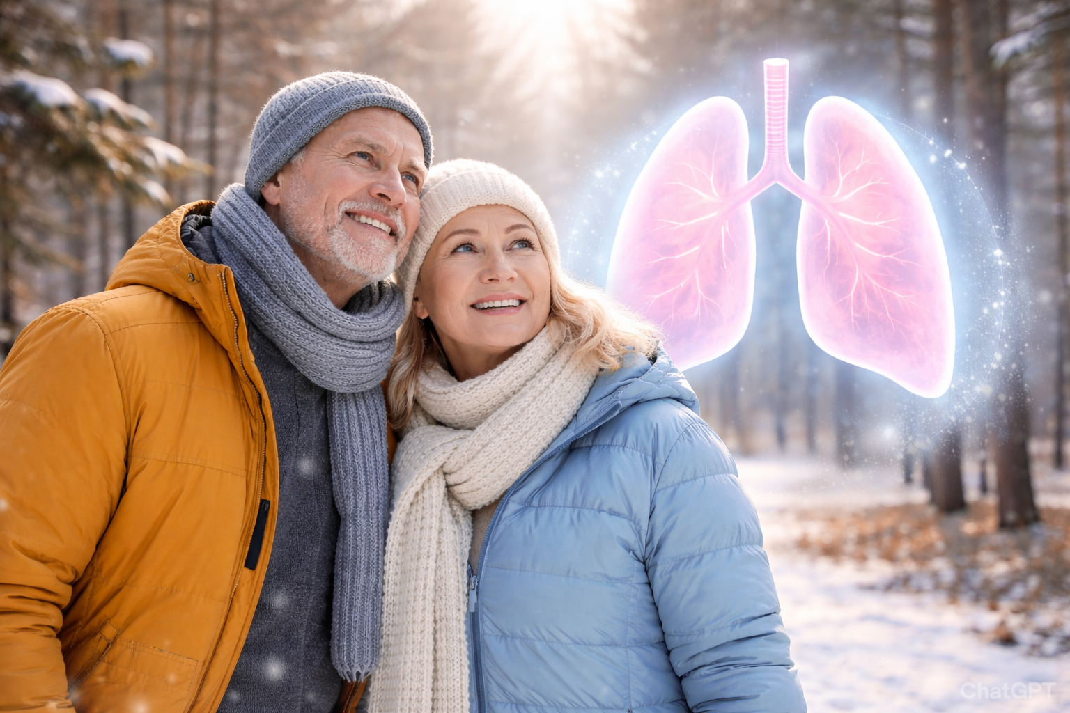 Manželský pár na procházce v lese.