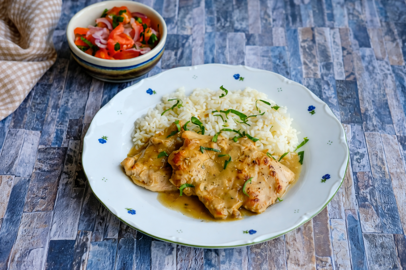 Přírodní řízek s rýží