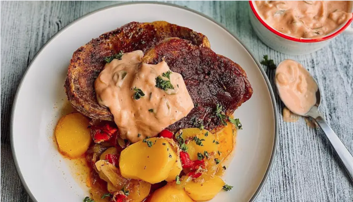 Krkovice s bramborami v jednom pekáčku