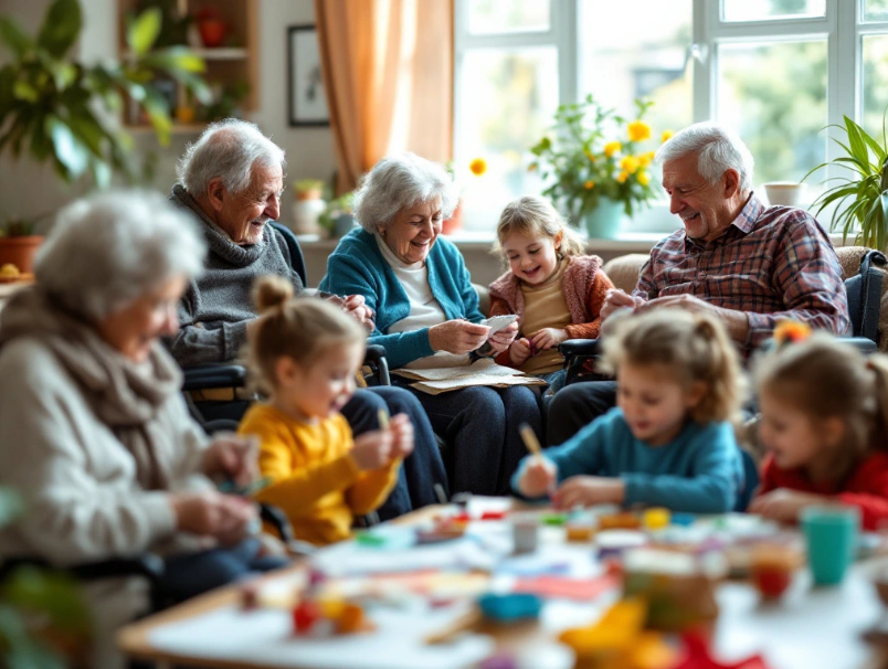 Mezigenerační setkávání děti a seniorů v domovech pro seniory