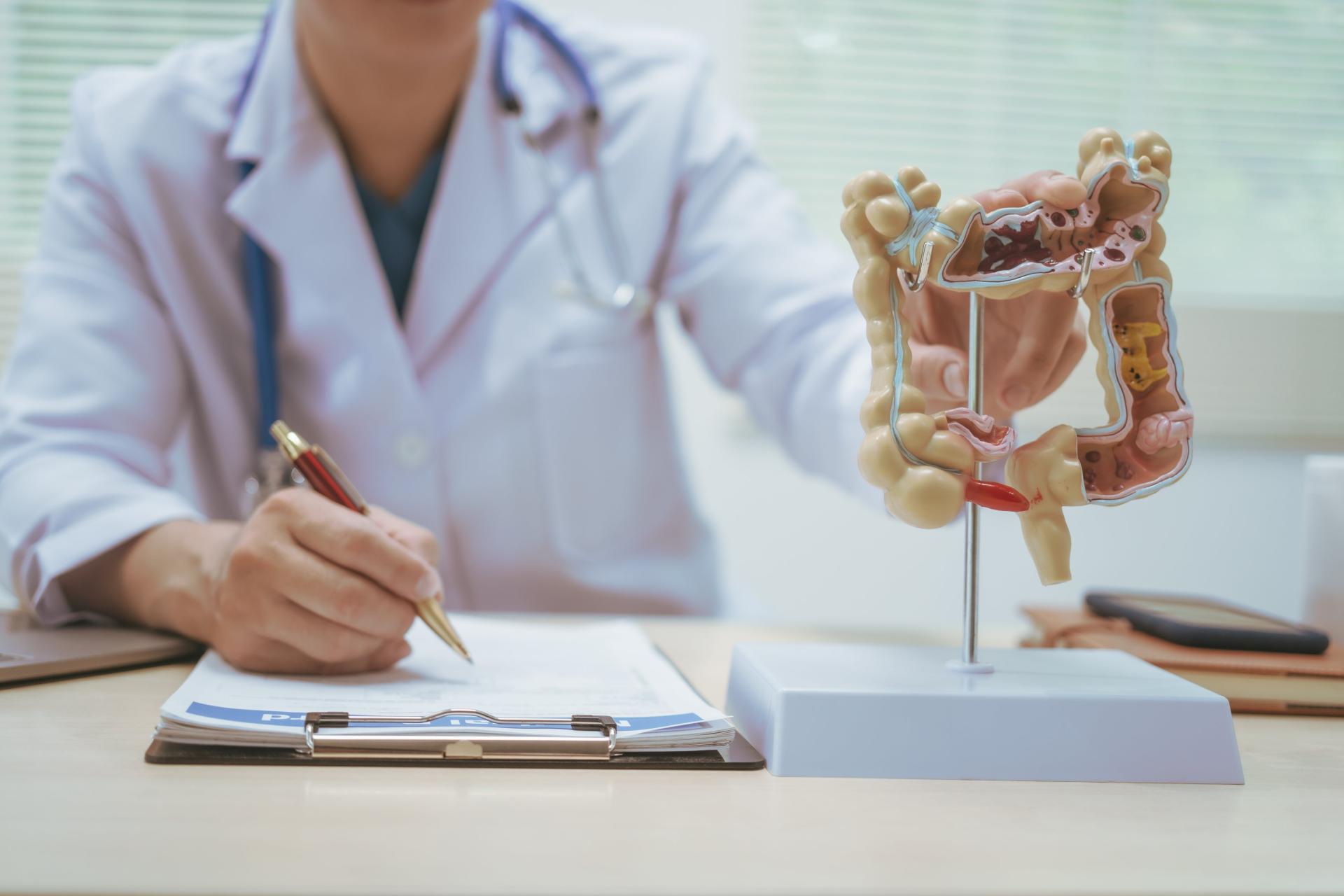 Lékařka s vizuálem střev