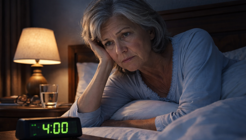Starší žena nemůže k ránu spát.