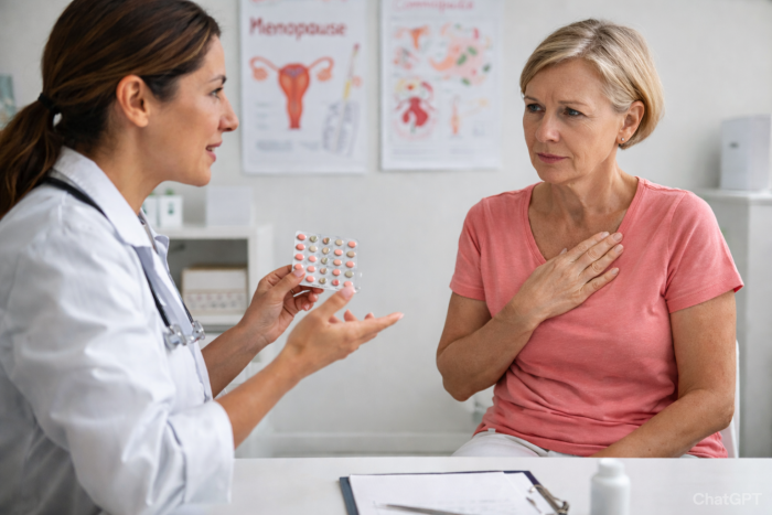 Starší žena v gynekologické ordinaci